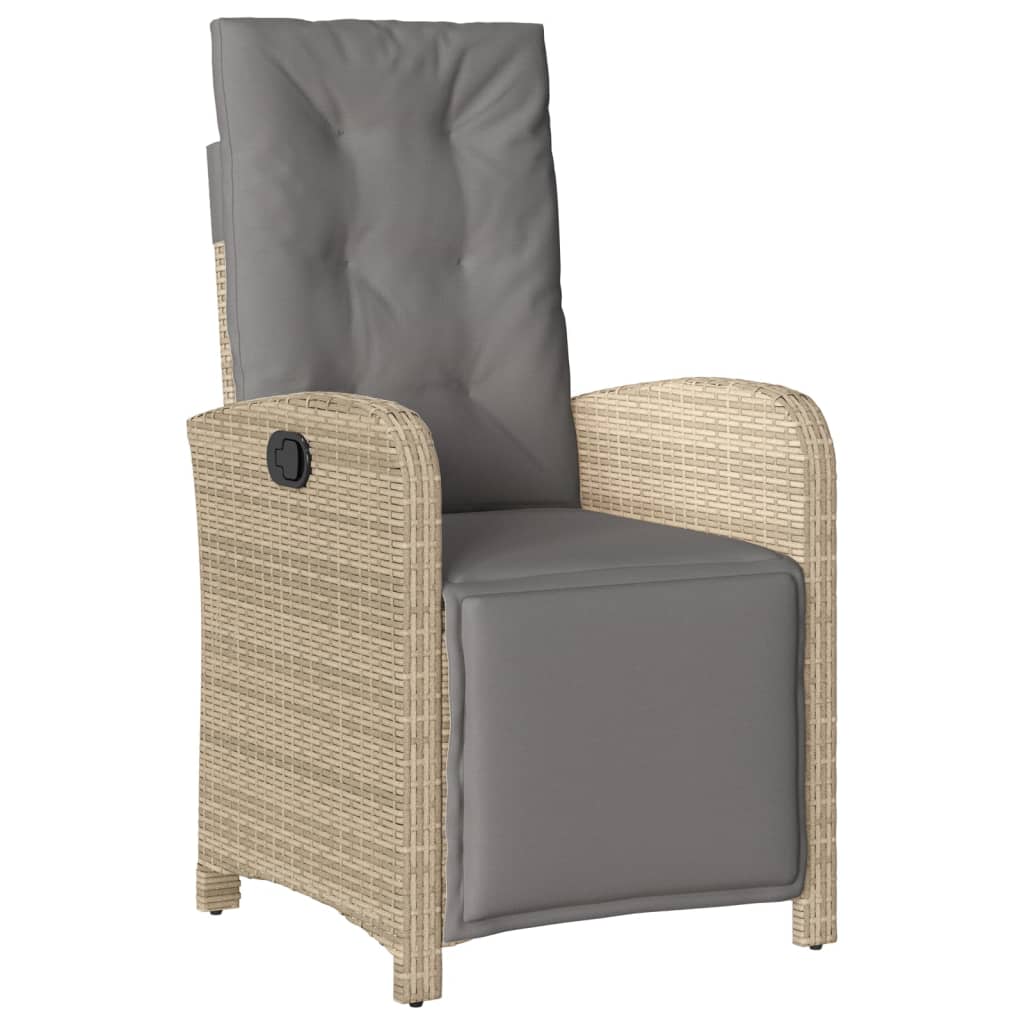spisebordssæt til haven 5 dele med hynder polyrattan beige