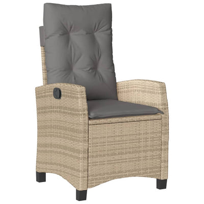 spisebordssæt til haven 5 dele med hynder polyrattan beige