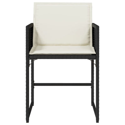 havestole med hynder 4 stk. polyrattan sort
