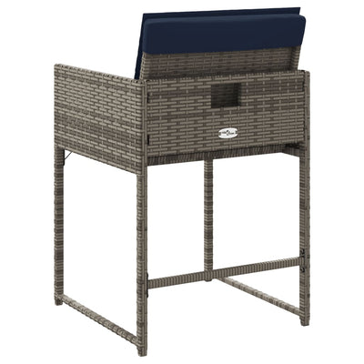 havestole med hynder 4 stk. polyrattan grå