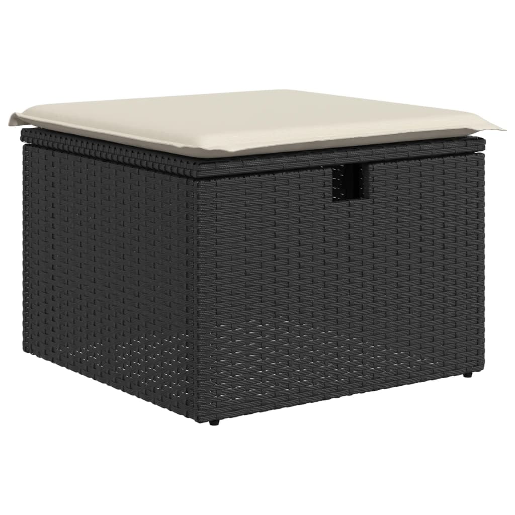 sofasæt til haven 7 dele med hynder polyrattan sort