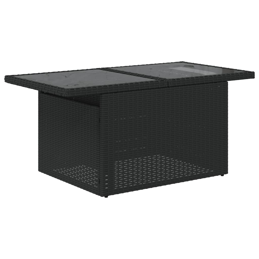sofasæt til haven 7 dele med hynder polyrattan sort