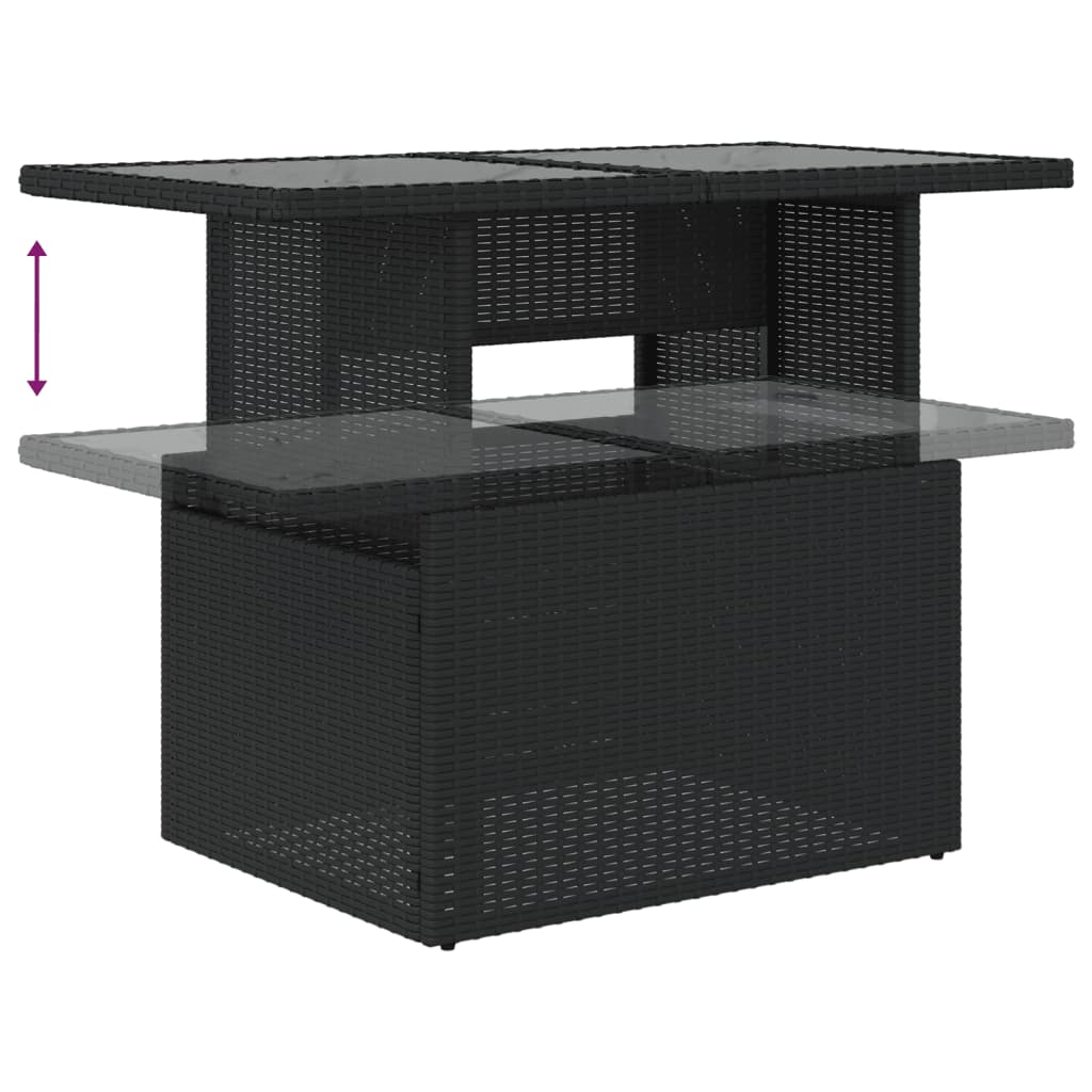 sofasæt til haven 7 dele med hynder polyrattan sort