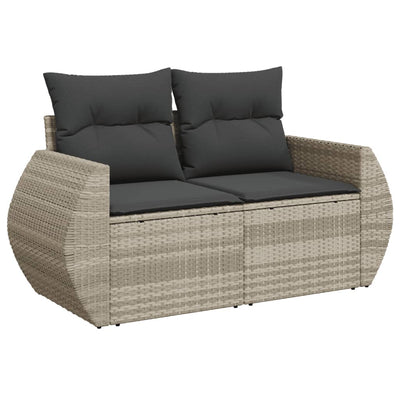 sofasæt til haven 8 dele med hynder polyrattan lysegrå