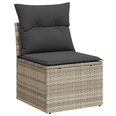 sofasæt til haven 8 dele med hynder polyrattan lysegrå