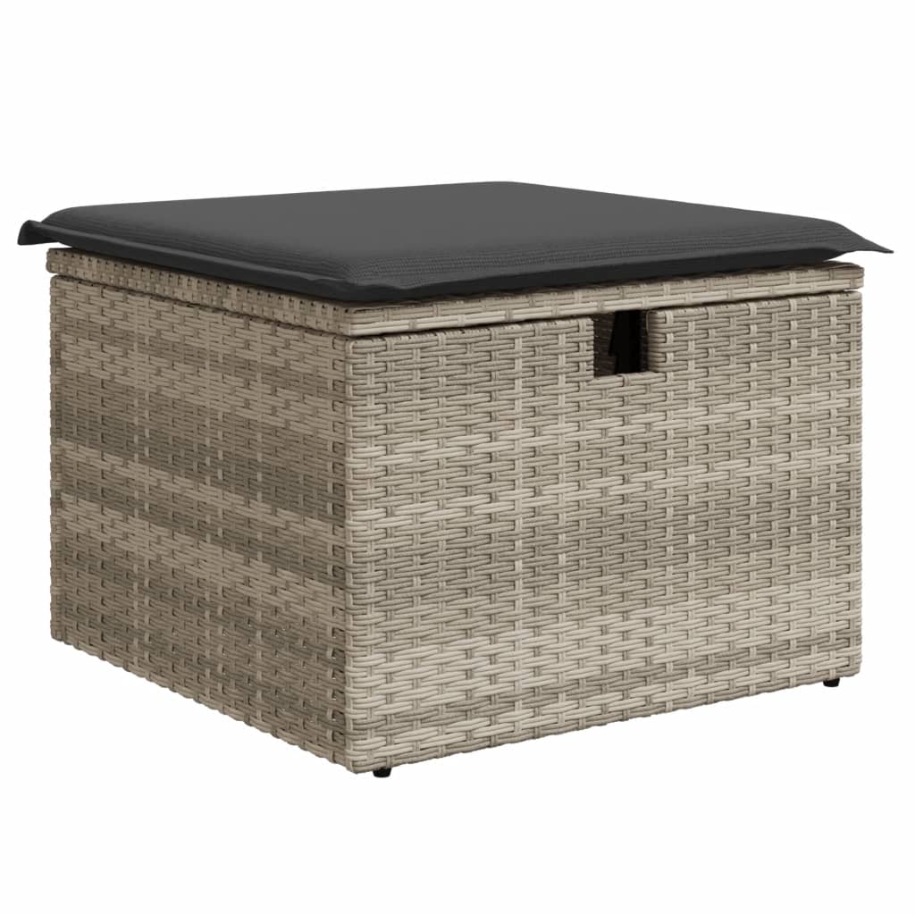 sofasæt til haven 8 dele med hynder polyrattan lysegrå