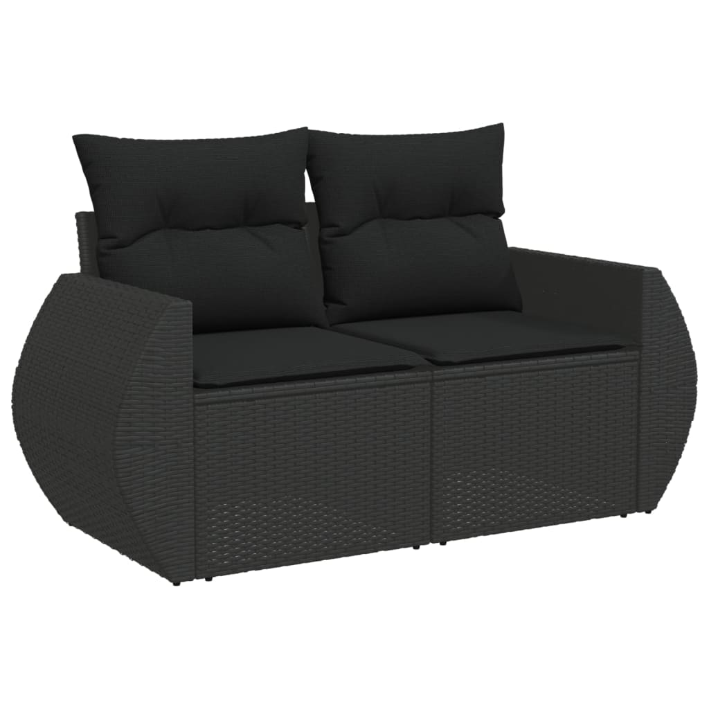 sofasæt til haven 9 dele med hynder polyrattan sort