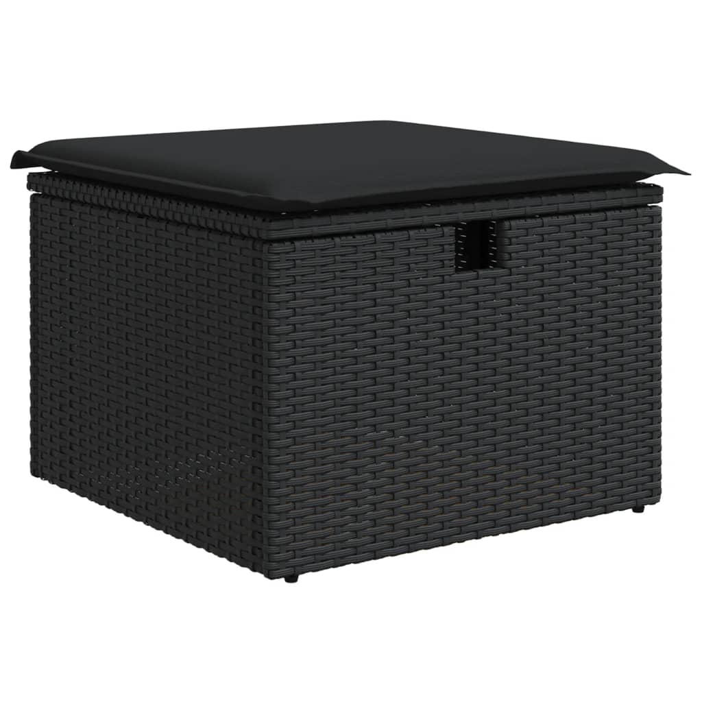 sofasæt til haven 9 dele med hynder polyrattan sort