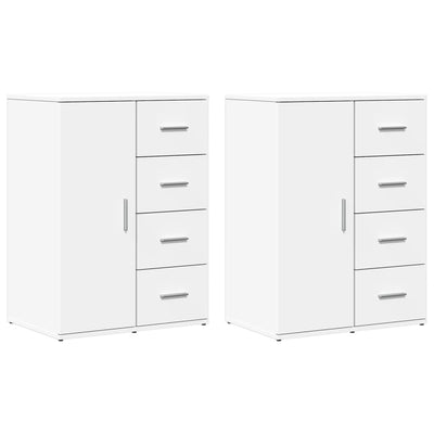 kommoder 2 stk. 59x39x80 cm konstrueret træ hvid