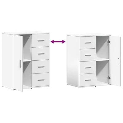 kommoder 2 stk. 59x39x80 cm konstrueret træ hvid