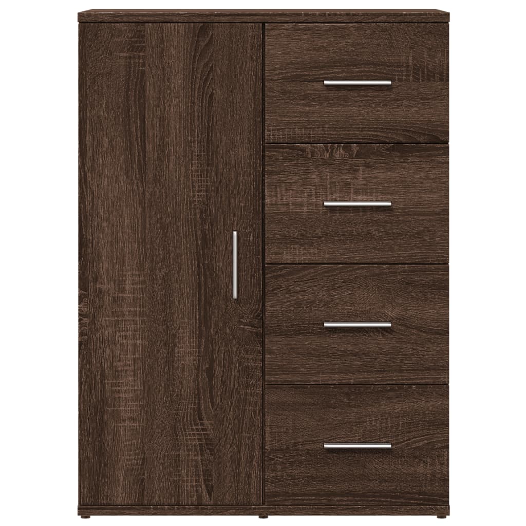 kommoder 2 stk. 59x39x80 cm konstrueret træ brun egetræsfarve