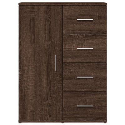 kommoder 2 stk. 59x39x80 cm konstrueret træ brun egetræsfarve
