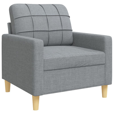 sofasæt 4 dele med fodskammel stof lysegrå