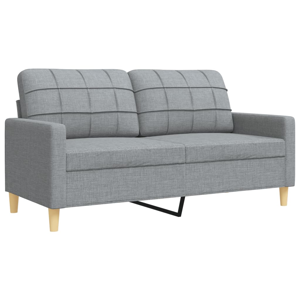 sofasæt 4 dele med fodskammel stof lysegrå