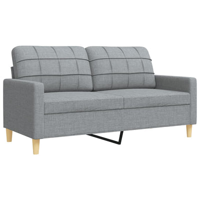 sofasæt 4 dele med fodskammel stof lysegrå
