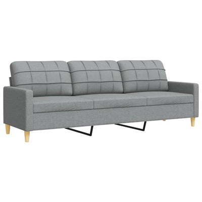 sofasæt 4 dele med fodskammel stof lysegrå