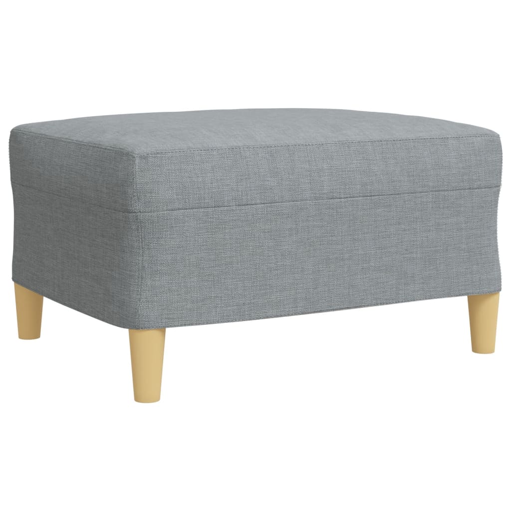 sofasæt 4 dele med fodskammel stof lysegrå