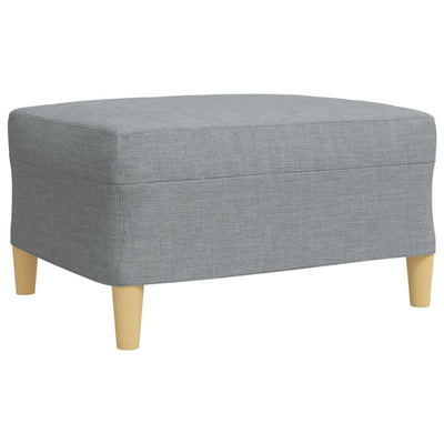 sofasæt 4 dele med fodskammel stof lysegrå