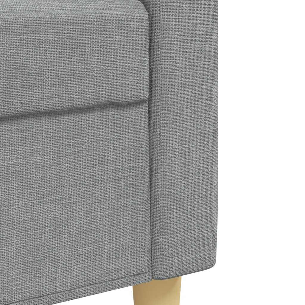 sofasæt 4 dele med fodskammel stof lysegrå