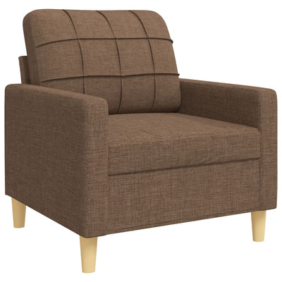 sofasæt 4 dele med fodskammel stof brun