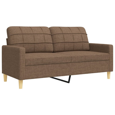 sofasæt 4 dele med fodskammel stof brun