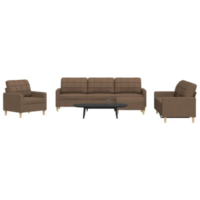 sofasæt 4 dele med fodskammel stof brun