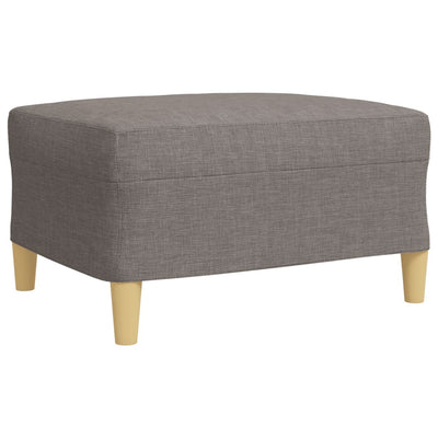 sofasæt 4 dele med fodskammel og pyntepuder stof gråbrun