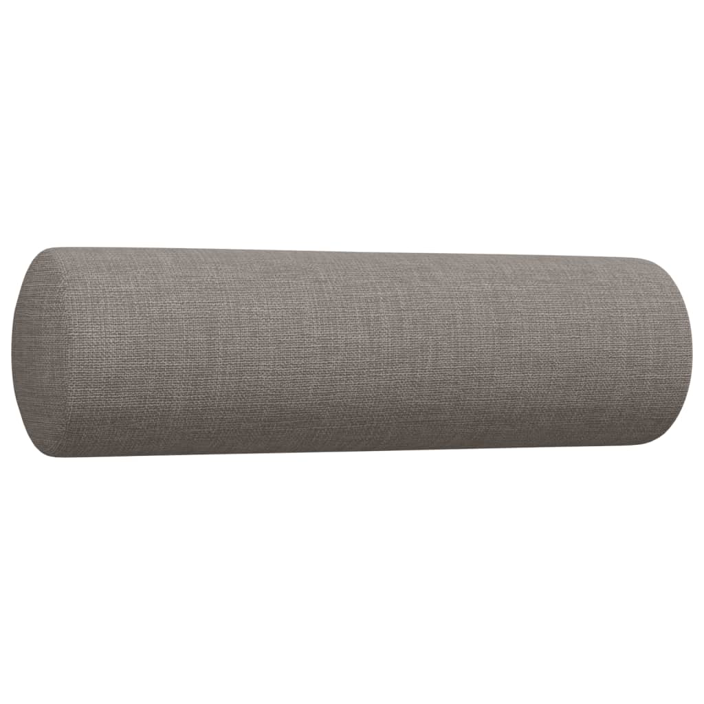 sofasæt 4 dele med fodskammel og pyntepuder stof gråbrun