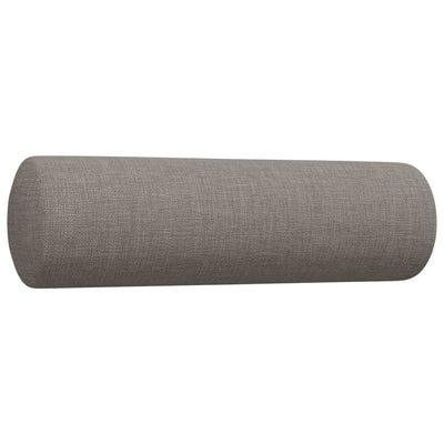 sofasæt 4 dele med fodskammel og pyntepuder stof gråbrun
