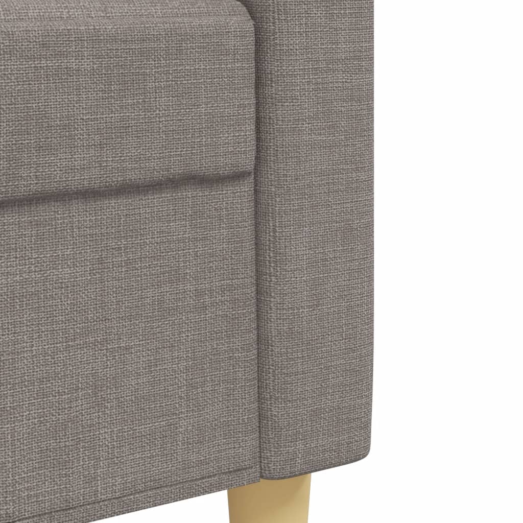 sofasæt 4 dele med fodskammel og pyntepuder stof gråbrun