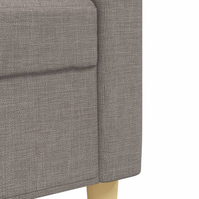 sofasæt 4 dele med fodskammel og pyntepuder stof gråbrun