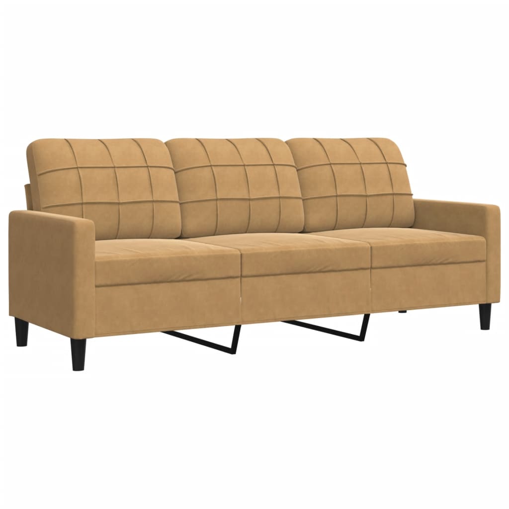 sofasæt 4 dele med hynder og bolsterpuder velour brun