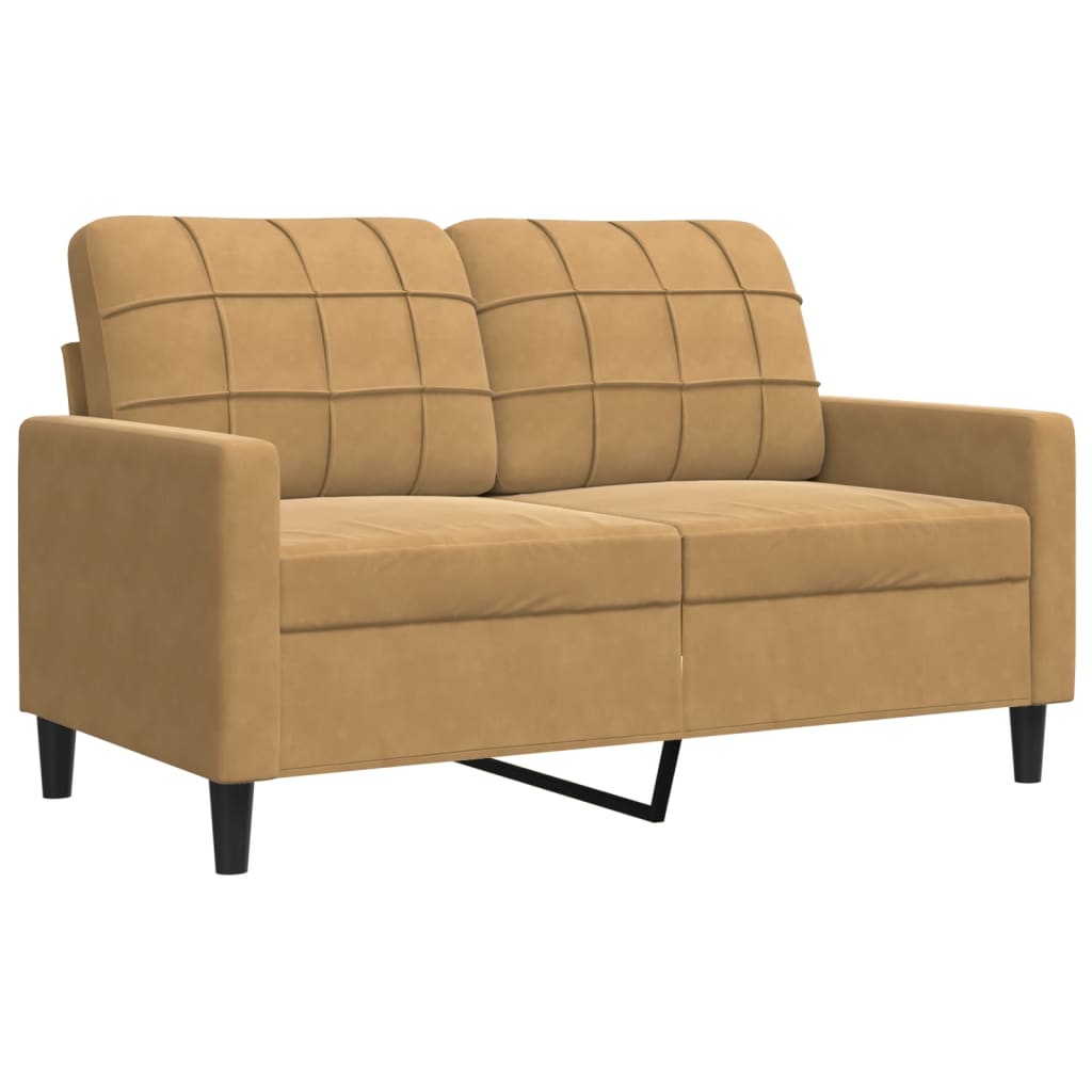 sofasæt 4 dele med hynder og bolsterpuder velour brun