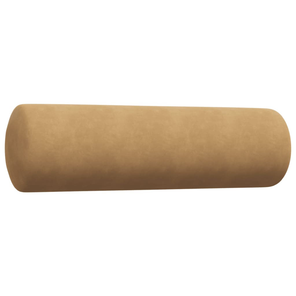 sofasæt 4 dele med hynder og bolsterpuder velour brun