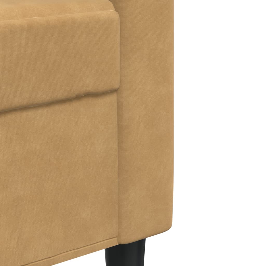 sofasæt 4 dele med hynder og bolsterpuder velour brun