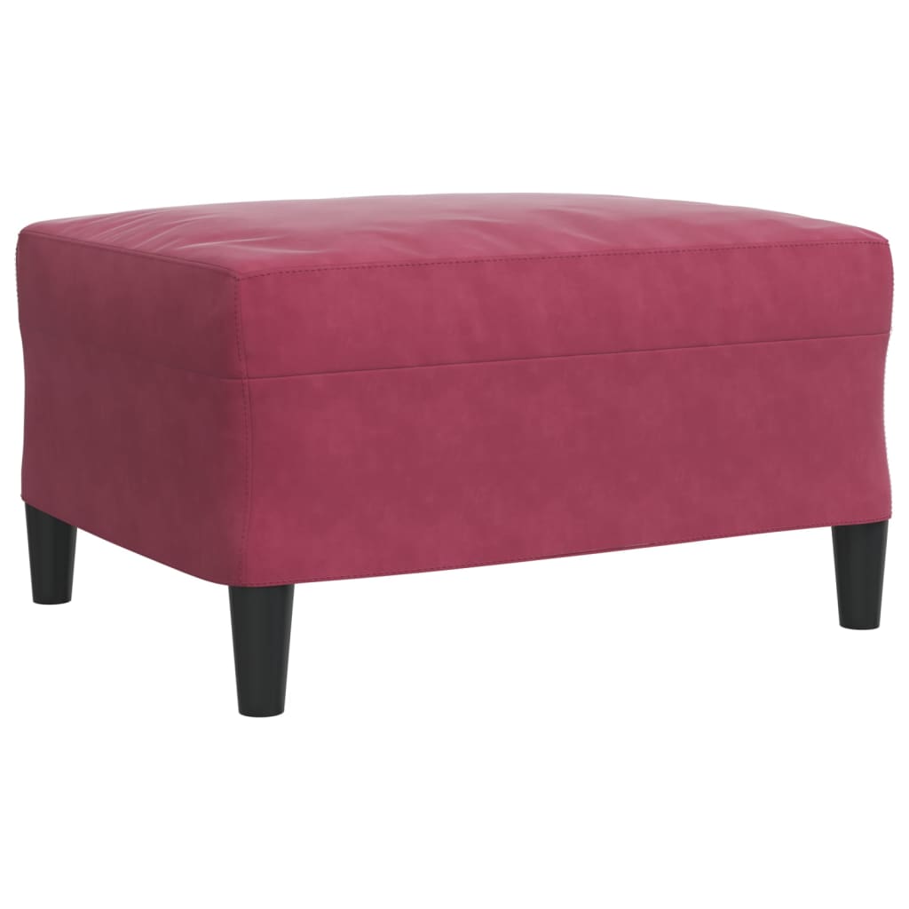 sofasæt 4 dele med hynder og bolsterpuder velour vinrød