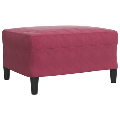 sofasæt 4 dele med hynder og bolsterpuder velour vinrød