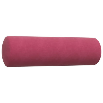sofasæt 4 dele med hynder og bolsterpuder velour vinrød