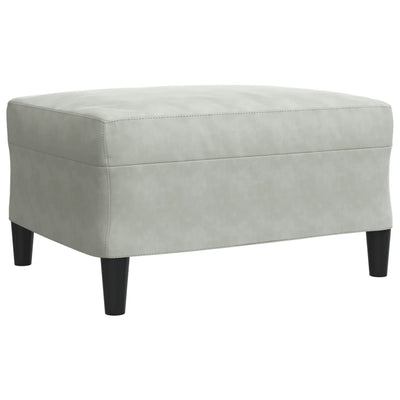 sofasæt 3 dele med hynder og bolsterpuder velour lysegrå
