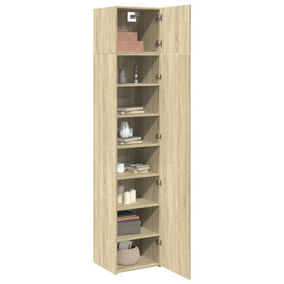 skab 45x42,5x225 cm smalt konstrueret træ sonoma-eg