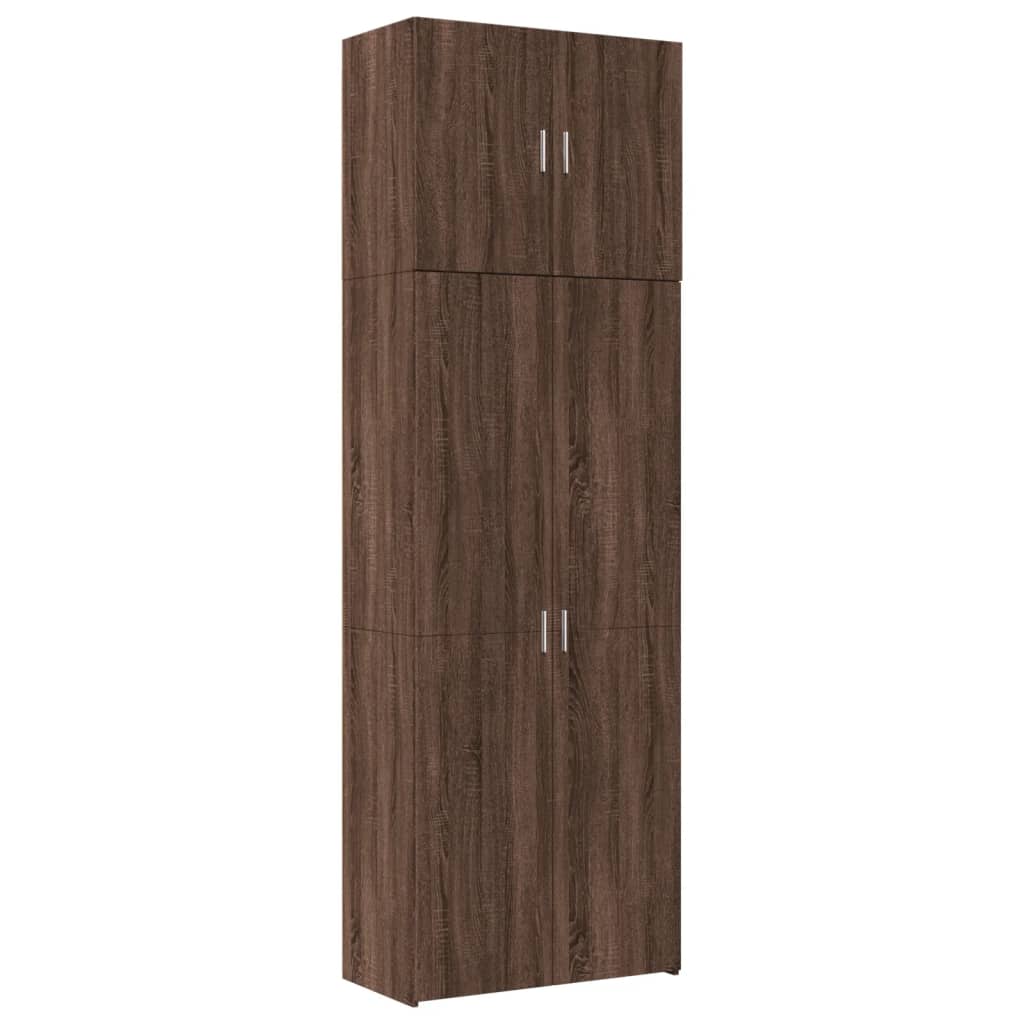 skab 80x42,5x249 cm konstrueret træ brun egetræsfarve