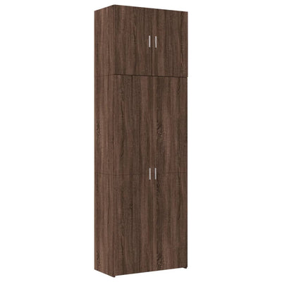 skab 80x42,5x249 cm konstrueret træ brun egetræsfarve