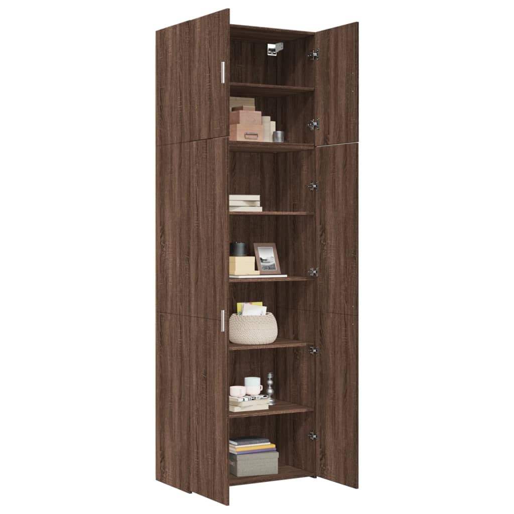 skab 80x42,5x249 cm konstrueret træ brun egetræsfarve