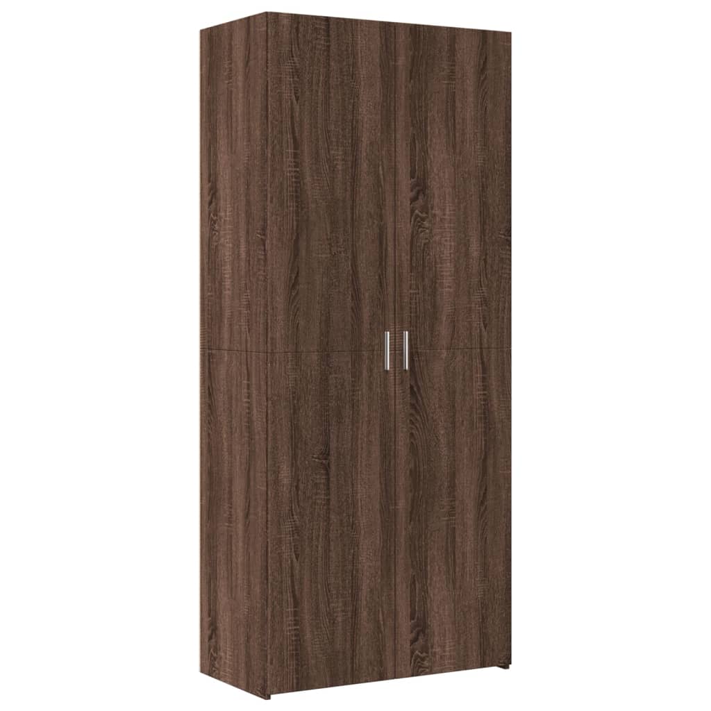 skab 80x42,5x249 cm konstrueret træ brun egetræsfarve