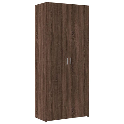 skab 80x42,5x249 cm konstrueret træ brun egetræsfarve