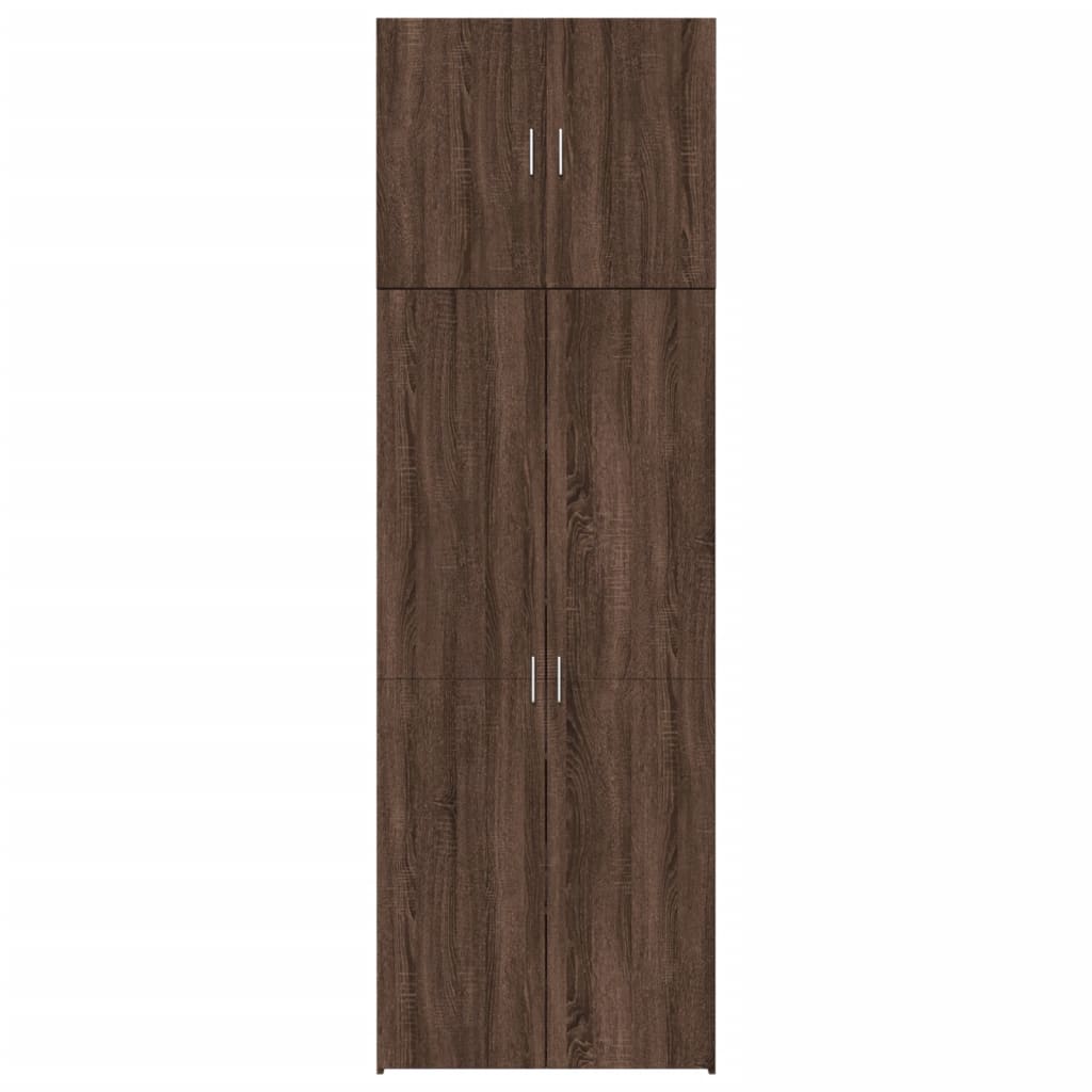skab 80x42,5x249 cm konstrueret træ brun egetræsfarve