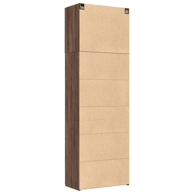 skab 80x42,5x249 cm konstrueret træ brun egetræsfarve