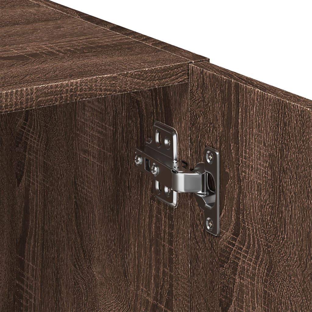 skab 80x42,5x249 cm konstrueret træ brun egetræsfarve