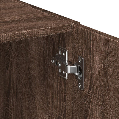 skab 80x42,5x249 cm konstrueret træ brun egetræsfarve