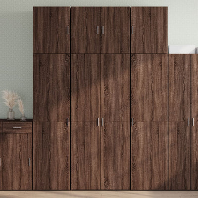 skab 80x42,5x249 cm konstrueret træ brun egetræsfarve